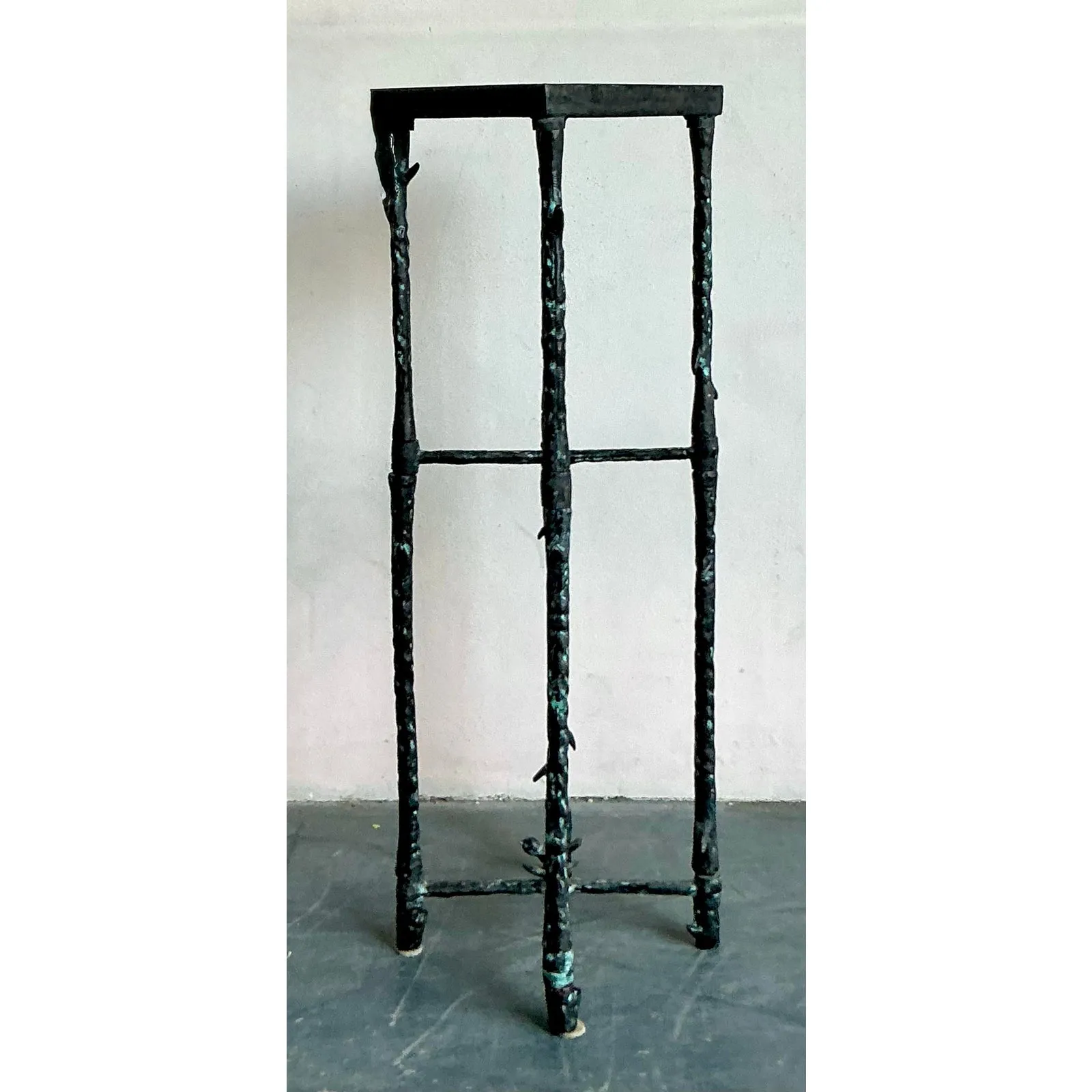 Vintage Boho Hammered Pedestal After Giacometti — additional photo 4