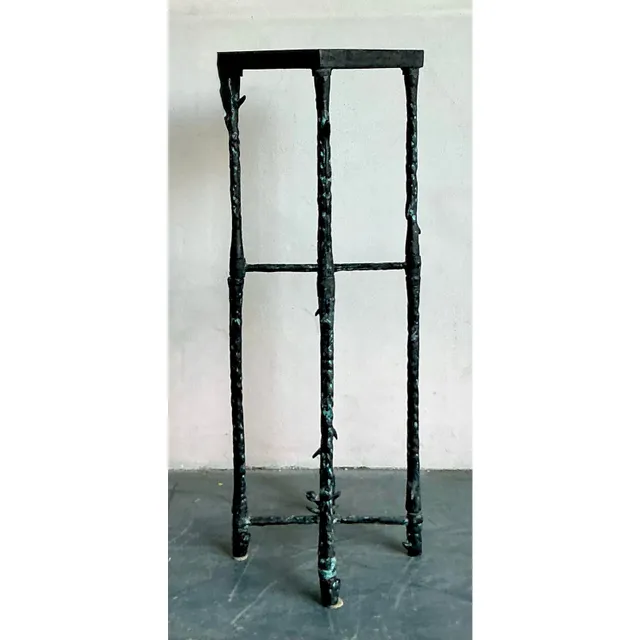 Vintage Boho Hammered Pedestal After Giacometti — additional photo 4