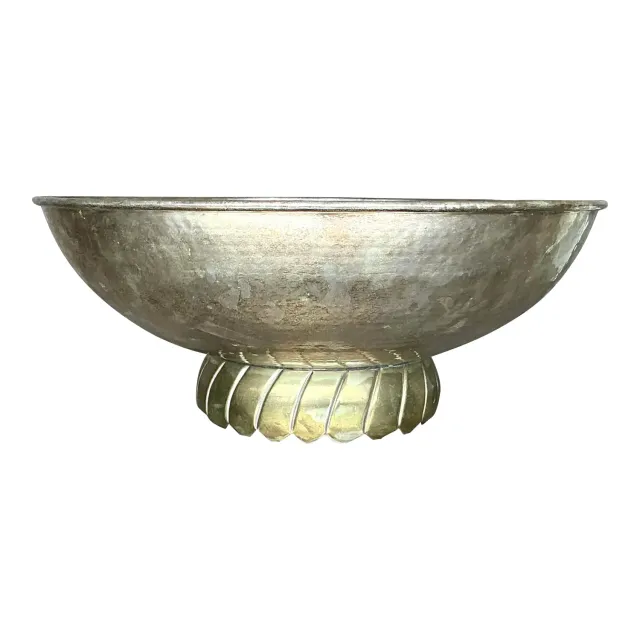 Vintage Boho Hammered Silverplate Bowl — additional photo 1