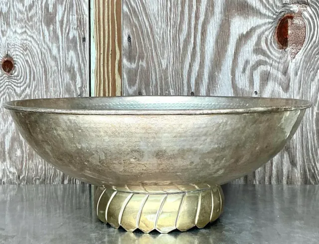 Vintage Boho Hammered Silverplate Bowl — additional photo 3