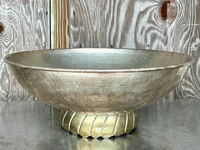 Vintage Boho Hammered Silverplate Bowl — additional photo 4