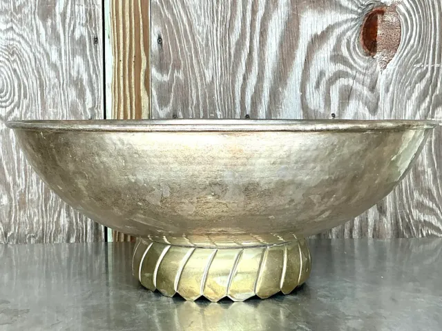 Vintage Boho Hammered Silverplate Bowl — additional photo 5