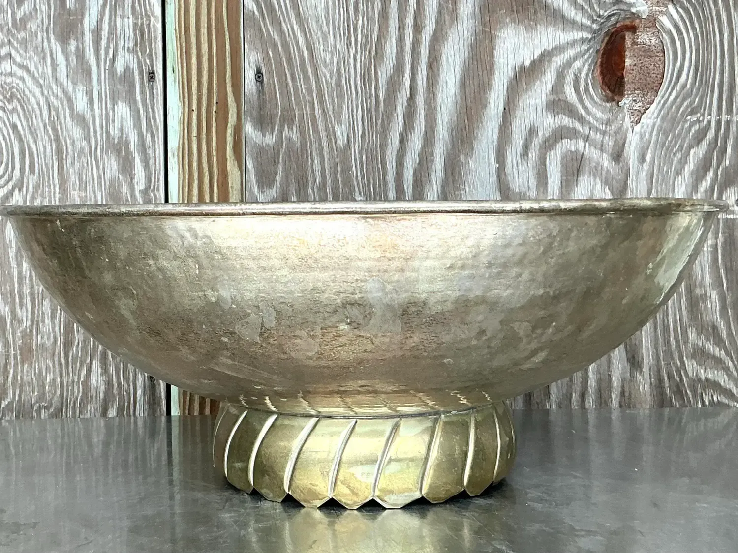 Vintage Boho Hammered Silverplate Bowl — additional photo 6