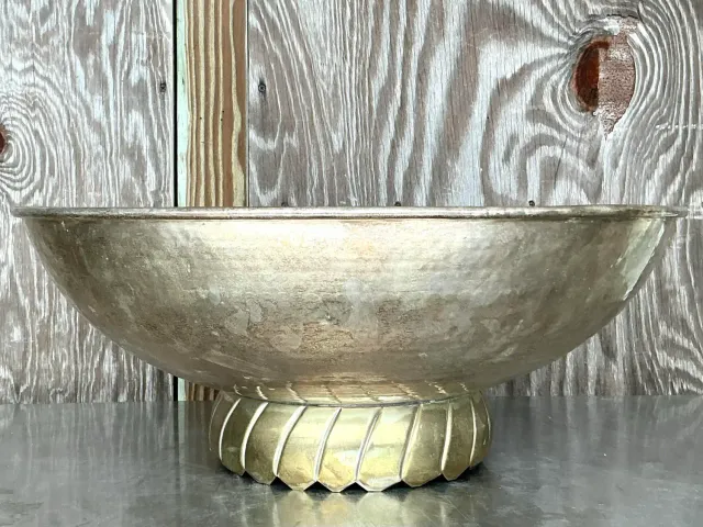 Vintage Boho Hammered Silverplate Bowl — additional photo 7