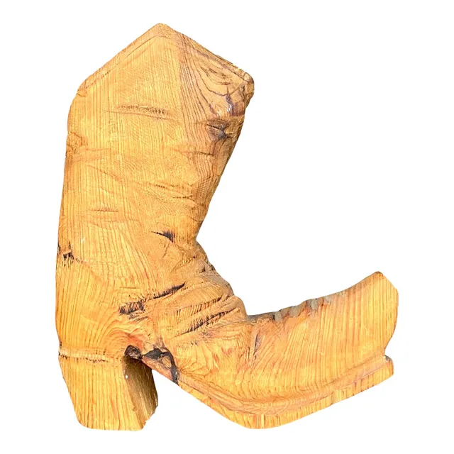 Vintage Boho Hand Carved Boot — additional photo 1
