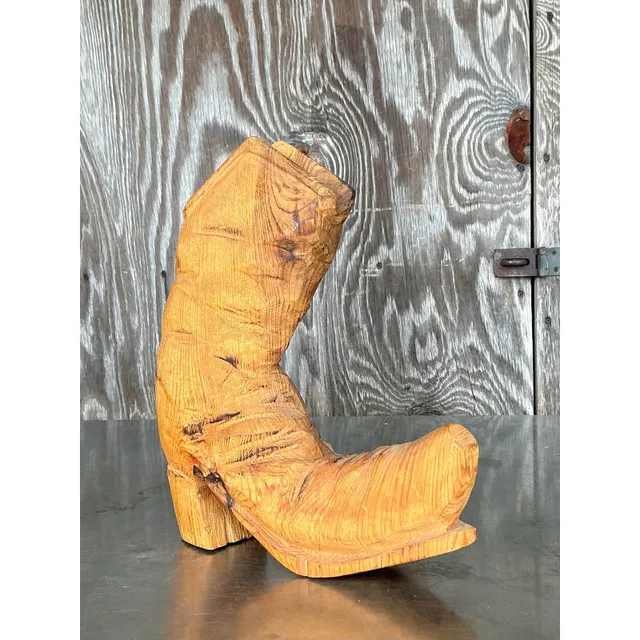 Vintage Boho Hand Carved Boot — additional photo 3