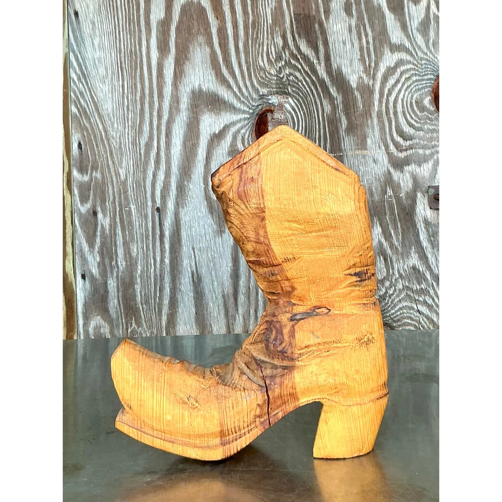 Vintage Boho Hand Carved Boot — additional photo 4
