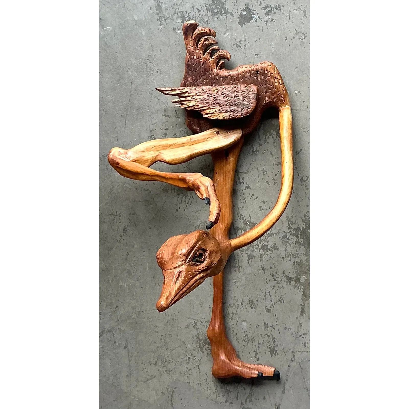 Vintage Boho Hand Carved Ostrich - A Pair — additional photo 3