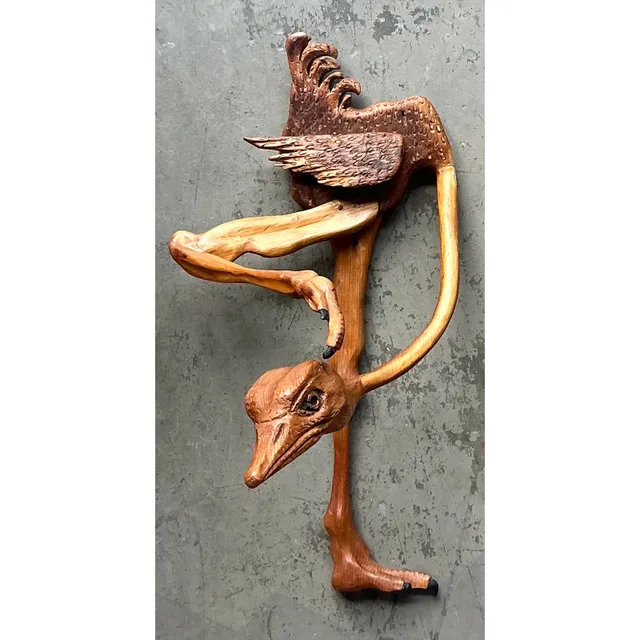 Vintage Boho Hand Carved Ostrich - A Pair — additional photo 3