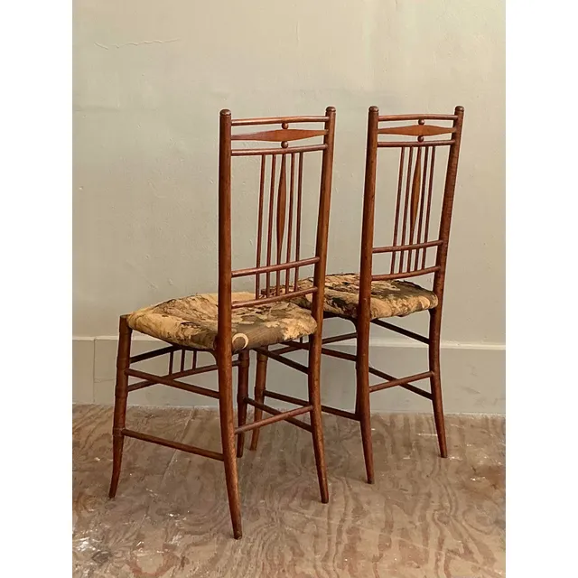 Vintage Boho Hand Carved Side Chairs - A Pair — additional photo 6