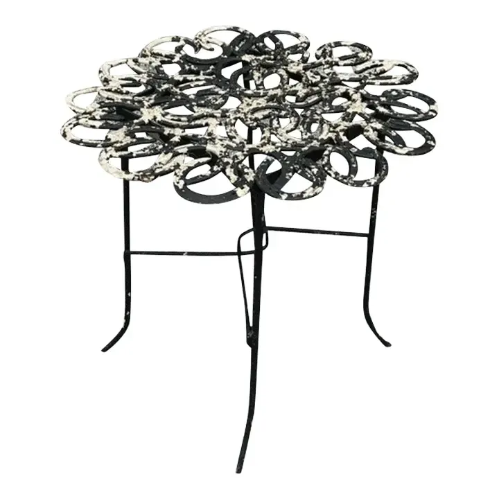 Vintage Boho Hand Forged Horseshoe Table — additional photo 1
