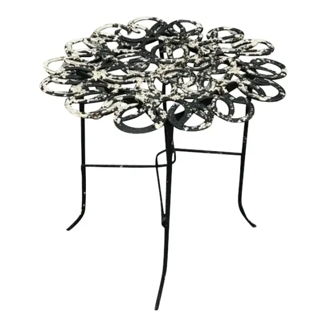 Vintage Boho Hand Forged Horseshoe Table — additional photo 1