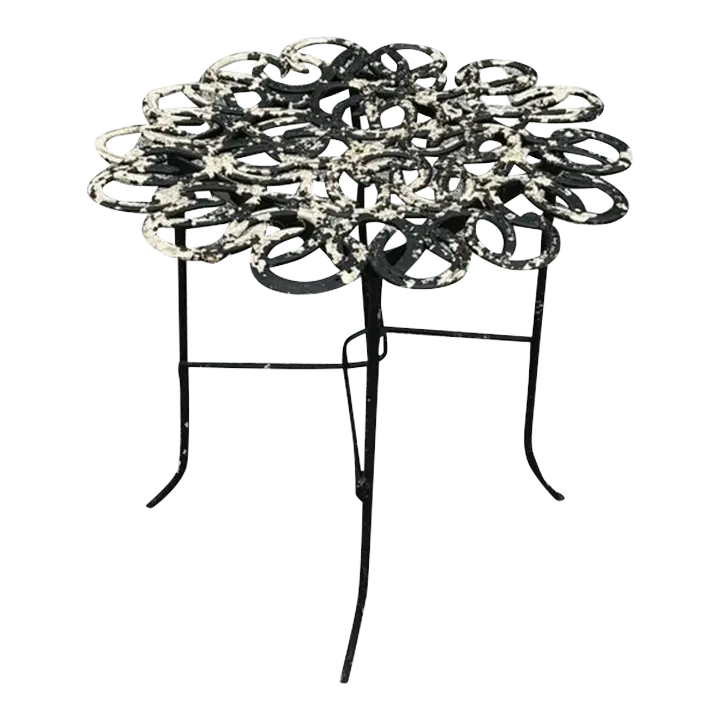 Vintage Boho Hand Forged Horseshoe Table — additional photo 4