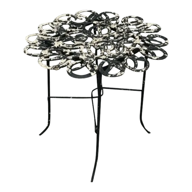 Vintage Boho Hand Forged Horseshoe Table — additional photo 4