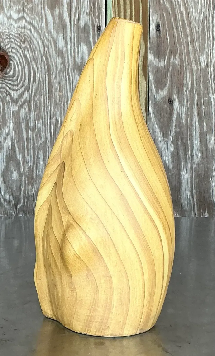 Vintage Boho Hand Painted Biomorphic Ceramic Vase — additional photo 2