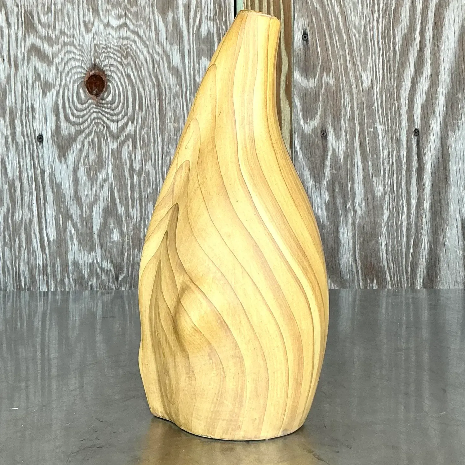 Vintage Boho Hand Painted Biomorphic Ceramic Vase — additional photo 5