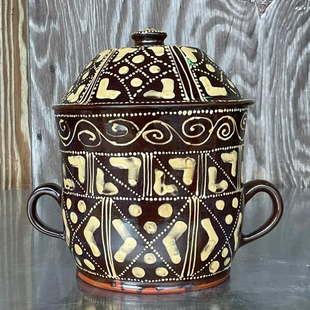 Vintage Boho Hand Painted Ceramic Chocolate Pot — additional photo 5