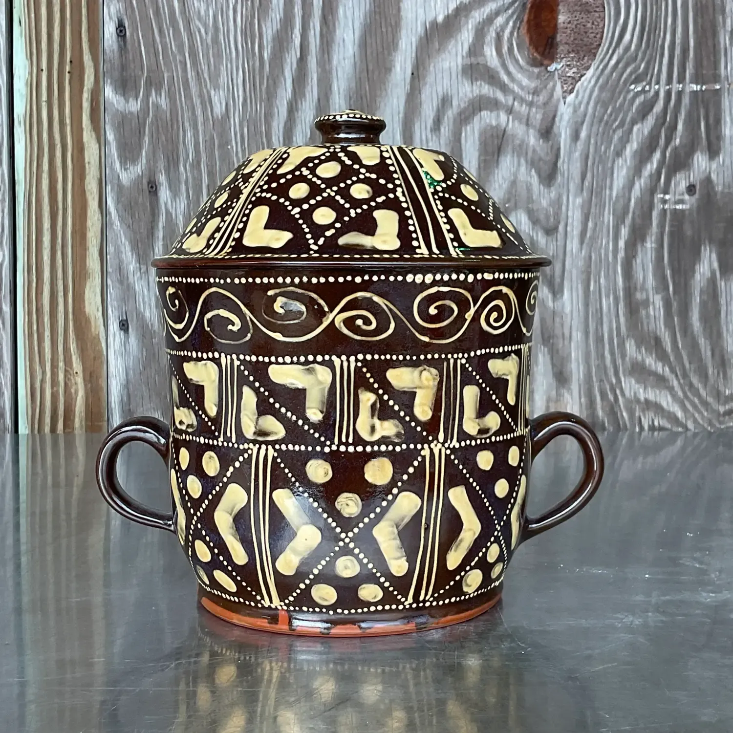 Vintage Boho Hand Painted Ceramic Chocolate Pot — additional photo 6