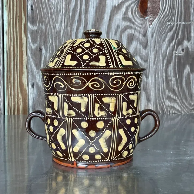 Vintage Boho Hand Painted Ceramic Chocolate Pot — additional photo 6