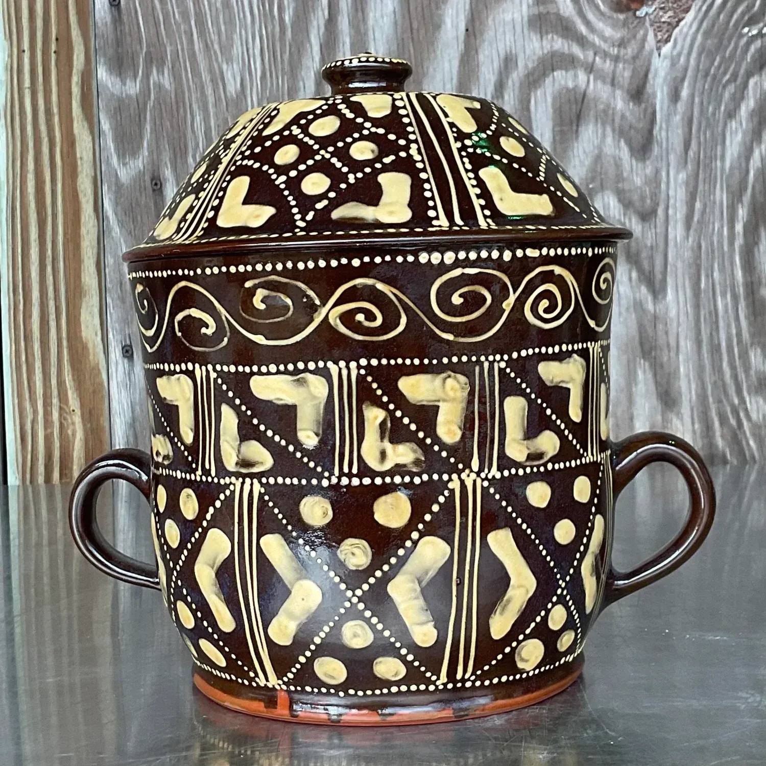 Vintage Boho Hand Painted Ceramic Chocolate Pot — additional photo 7