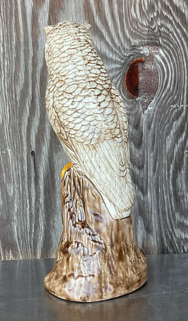 Vintage Boho Hand Painted Ceramic Owl — additional photo 3