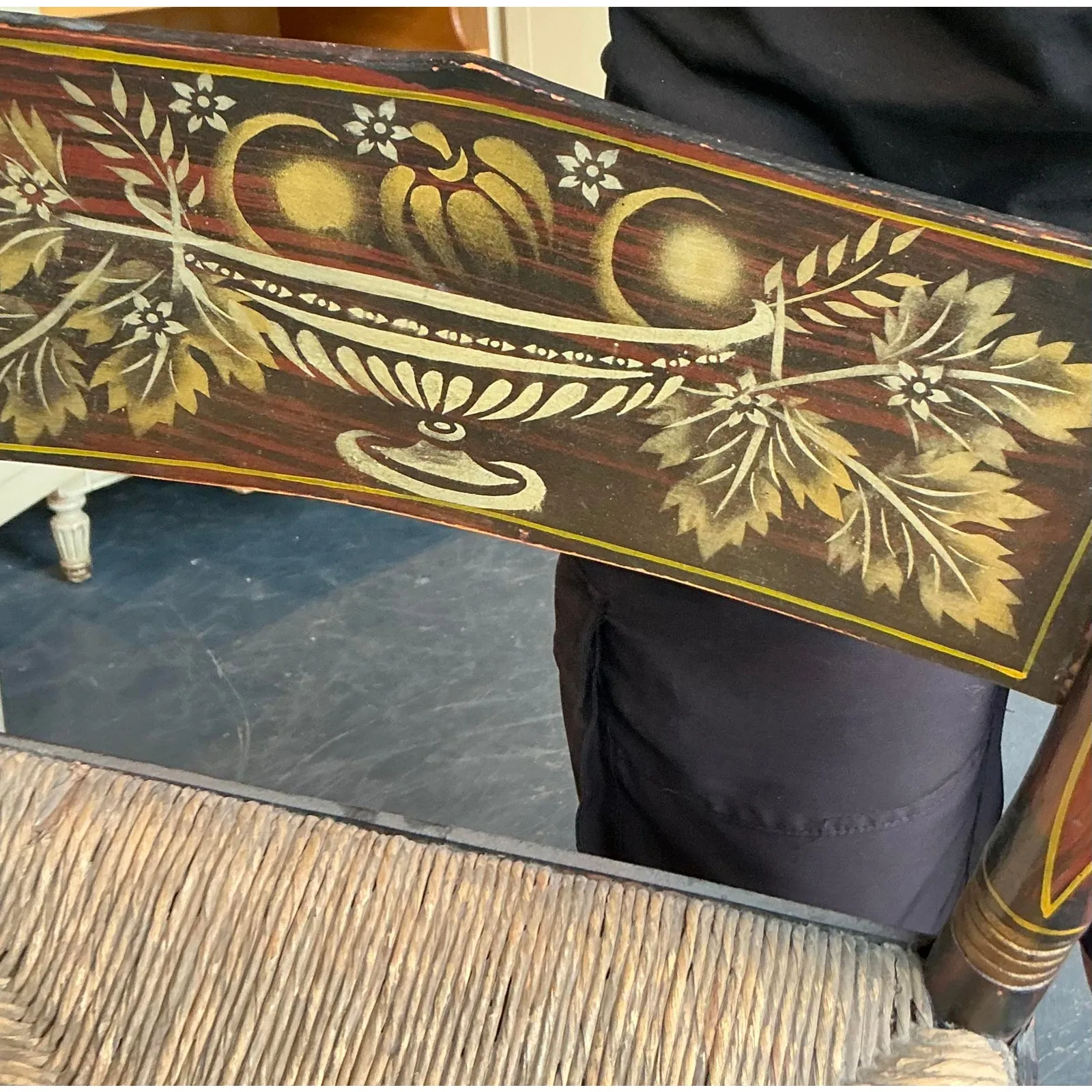 Vintage Boho Hand Painted Hitchcock Chairs - Set of Four — additional photo 7