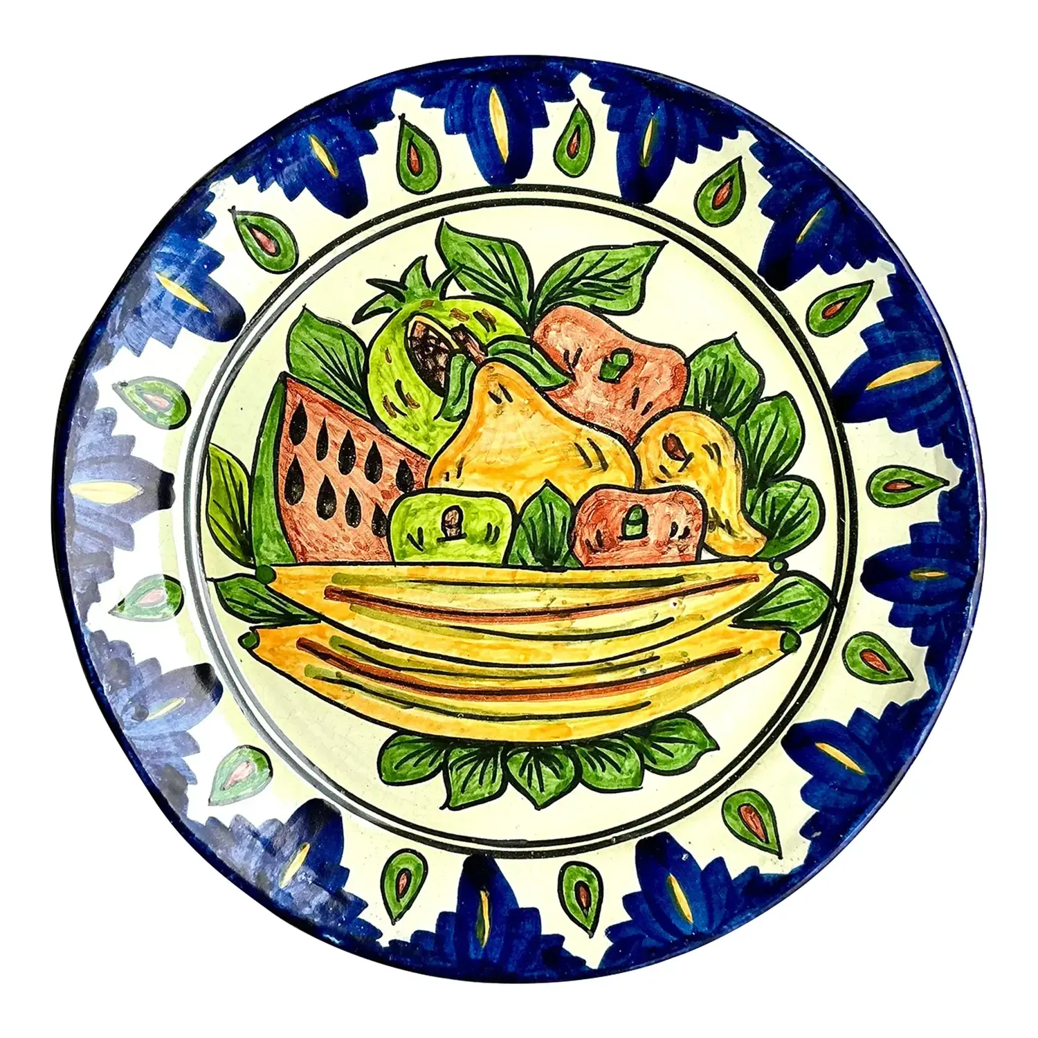 Vintage Boho Hand Painted Mexican Platter — additional photo 1