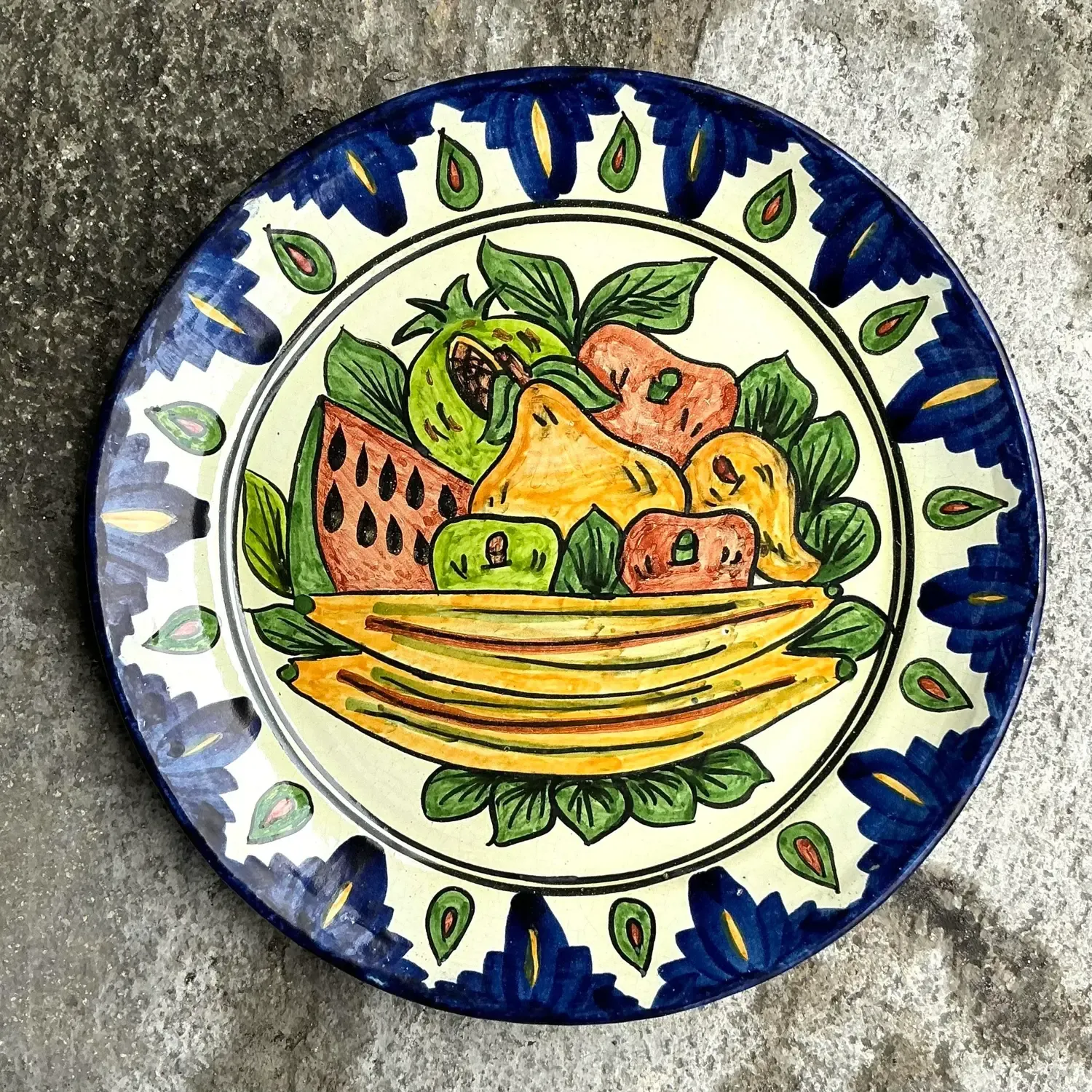 Vintage Boho Hand Painted Mexican Platter — additional photo 2