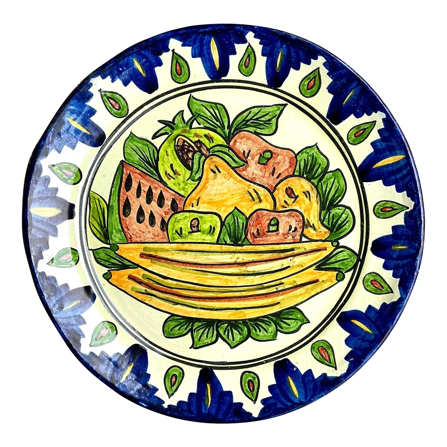 Vintage Boho Hand Painted Mexican Platter — additional photo 3