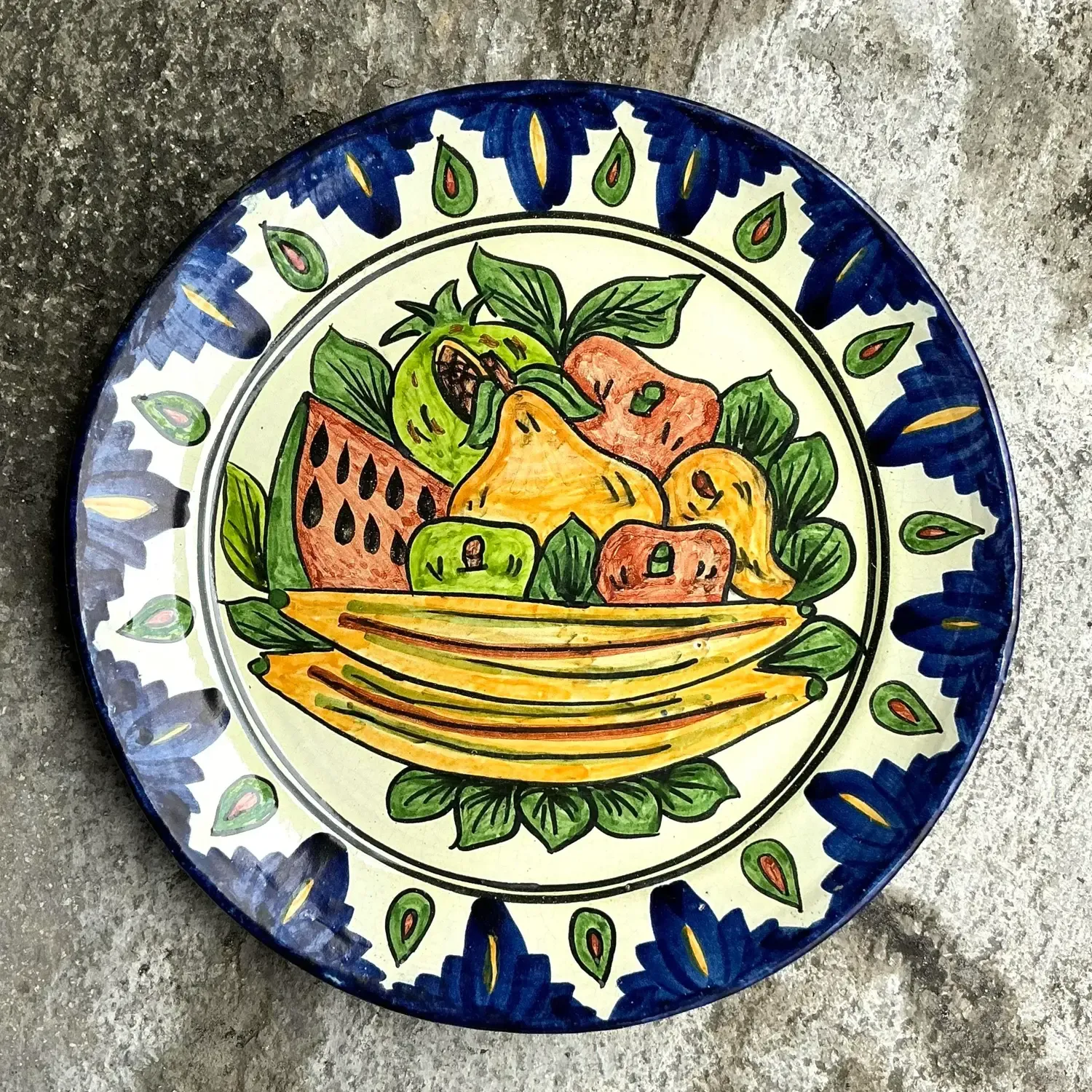 Vintage Boho Hand Painted Mexican Platter — additional photo 4