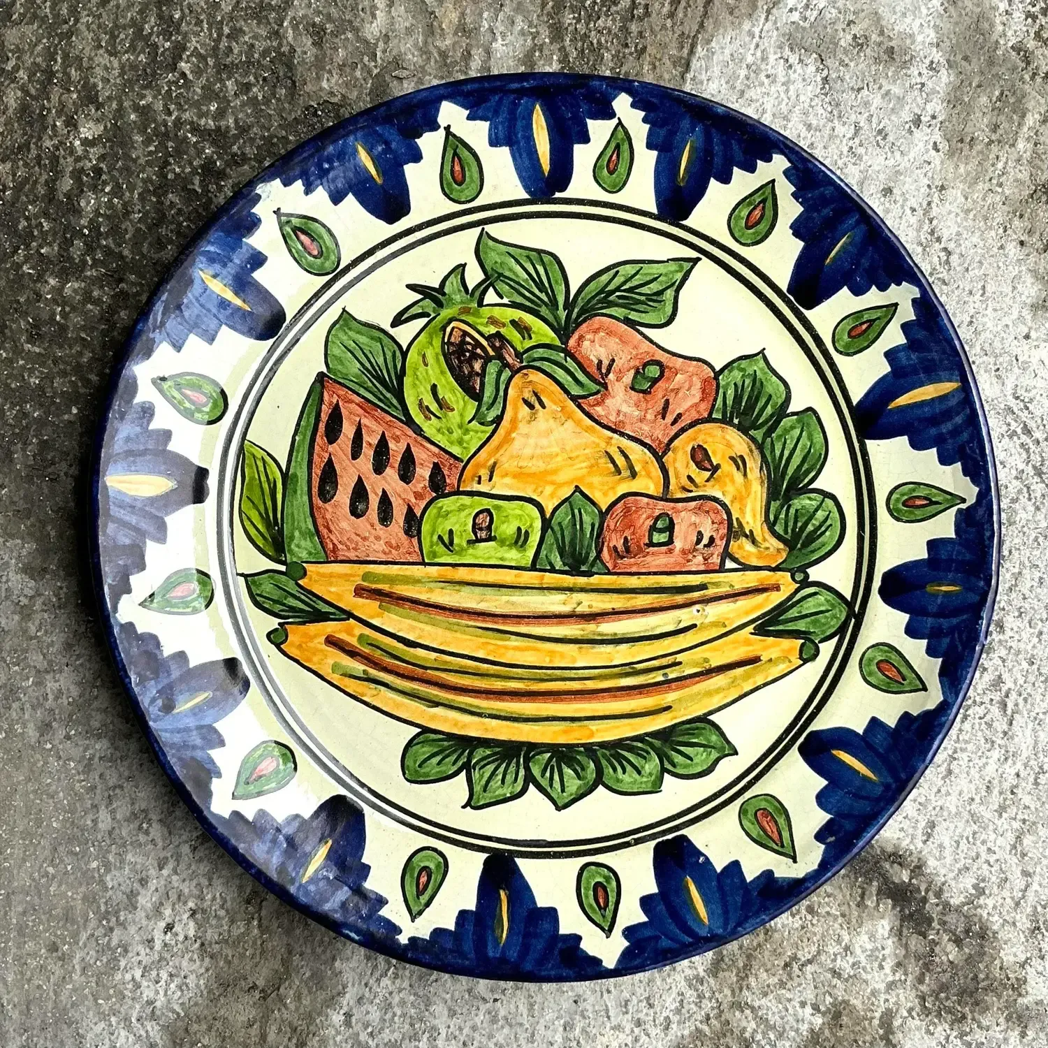 Vintage Boho Hand Painted Mexican Platter — additional photo 5