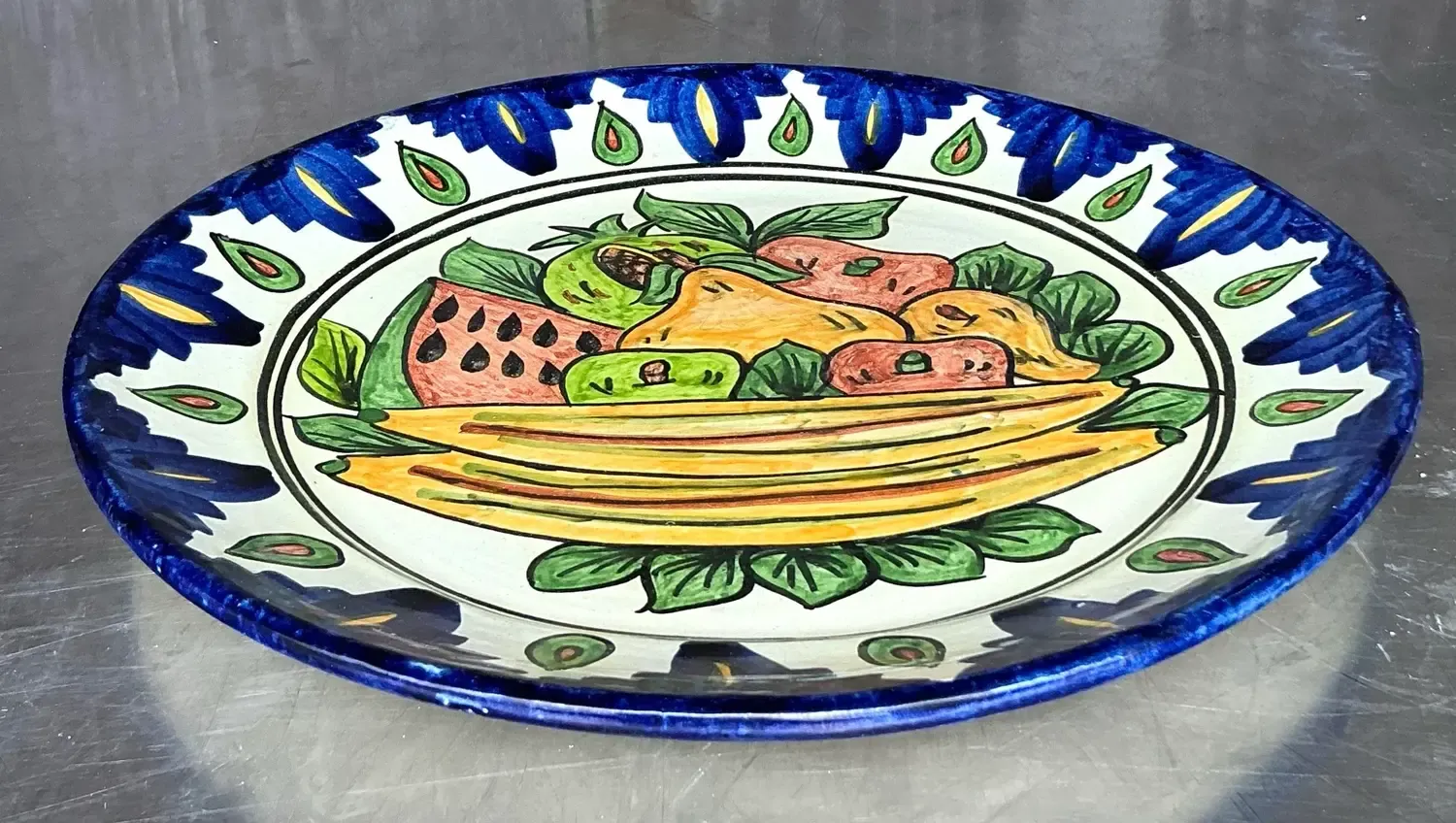 Vintage Boho Hand Painted Mexican Platter — additional photo 6