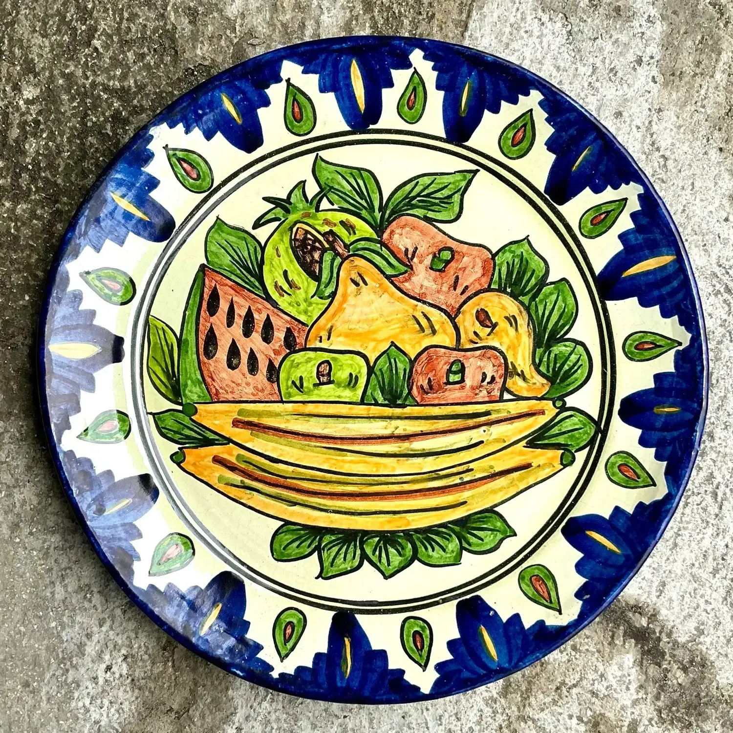 Vintage Boho Hand Painted Mexican Platter — additional photo 8