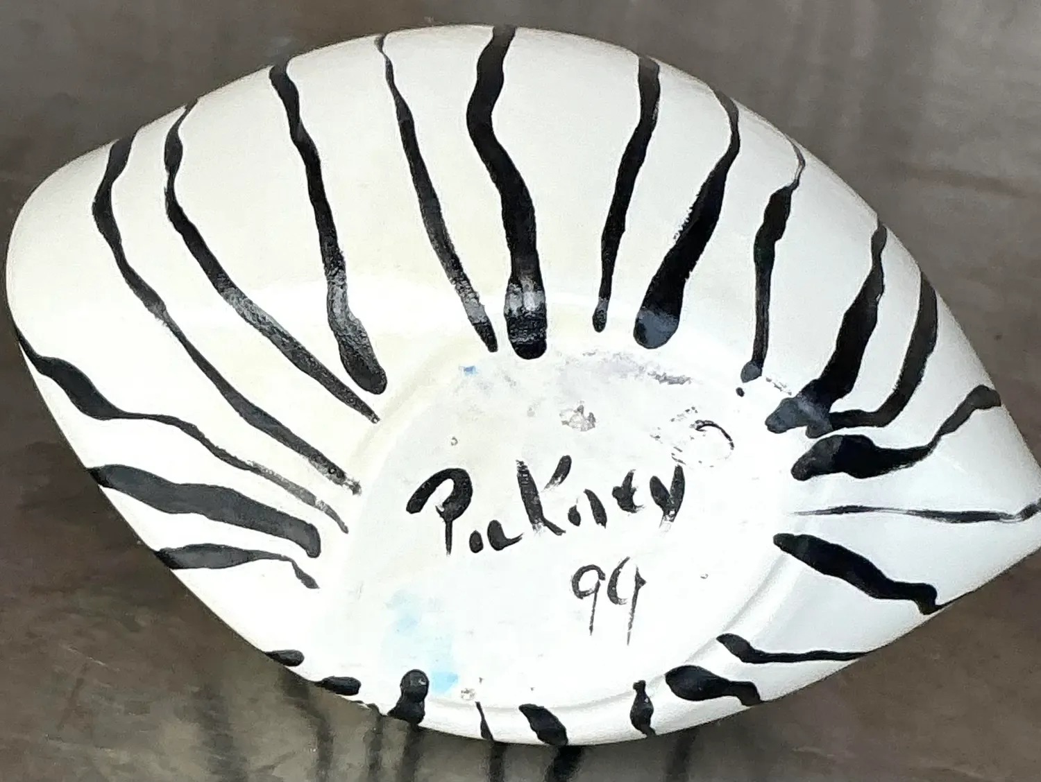 Vintage Boho Hand Painted Stripes Vase — additional photo 2