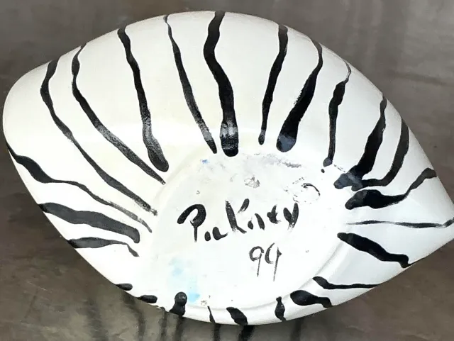 Vintage Boho Hand Painted Stripes Vase — additional photo 2