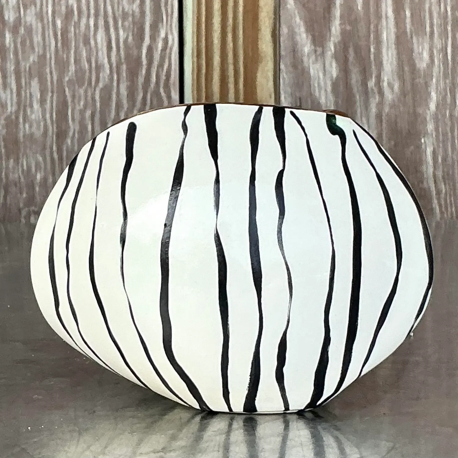 Vintage Boho Hand Painted Stripes Vase — additional photo 6