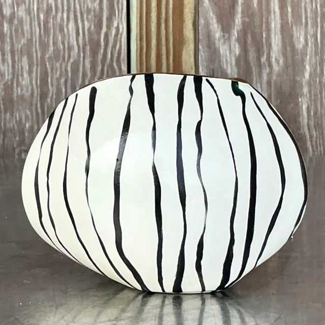 Vintage Boho Hand Painted Stripes Vase — additional photo 6
