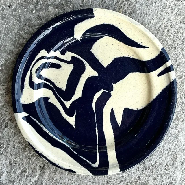 Vintage Boho Hand Painted Studio Pottery Plate — additional photo 2