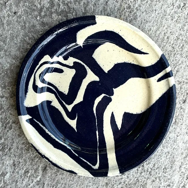 Vintage Boho Hand Painted Studio Pottery Plate — additional photo 8