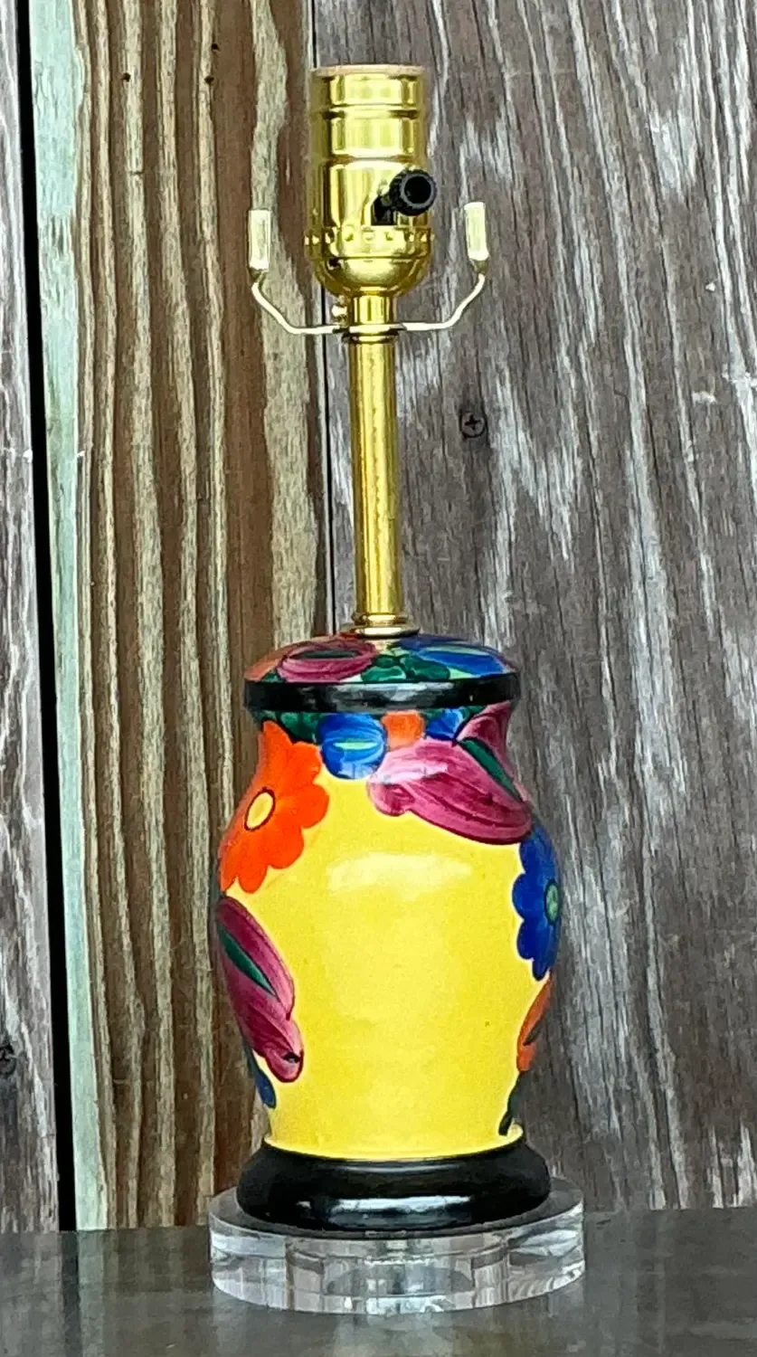 Vintage Boho Hand Painted Vanity Lamp — additional photo 4