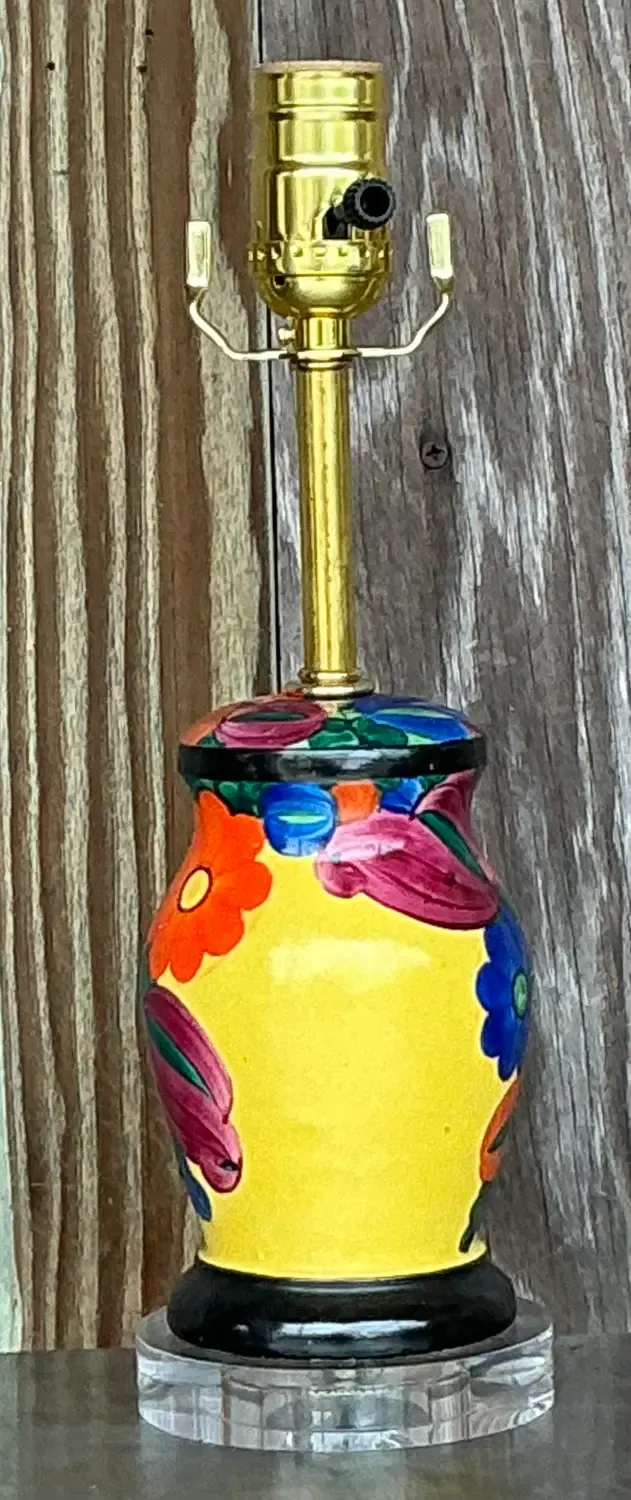 Vintage Boho Hand Painted Vanity Lamp — additional photo 5