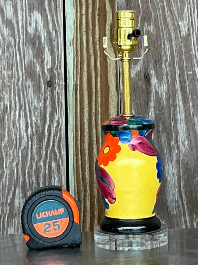 Vintage Boho Hand Painted Vanity Lamp — additional photo 6