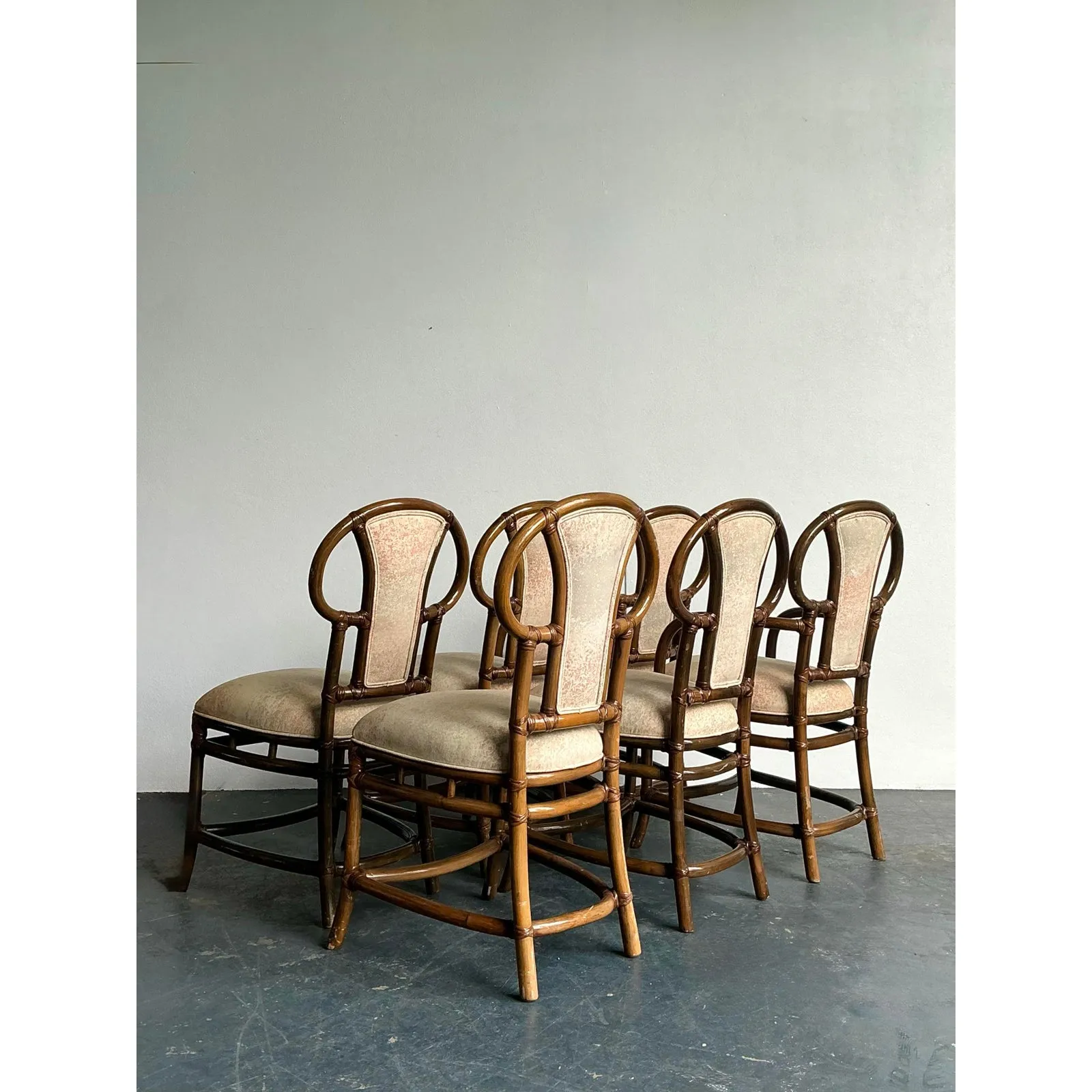 Vintage Boho Henry Olko for Willow and Reed Bent Rattan Dining Chairs - Set of 6 — additional photo 3