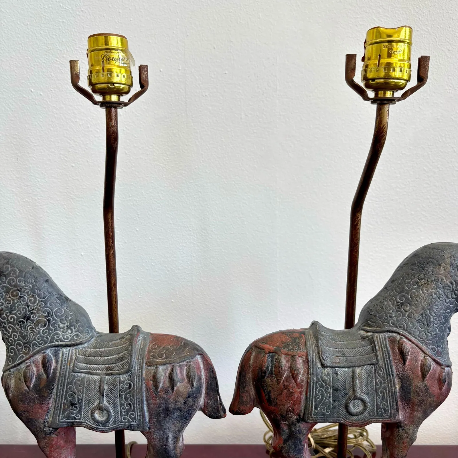 Vintage Boho Horse Lamp Pair — additional photo 5
