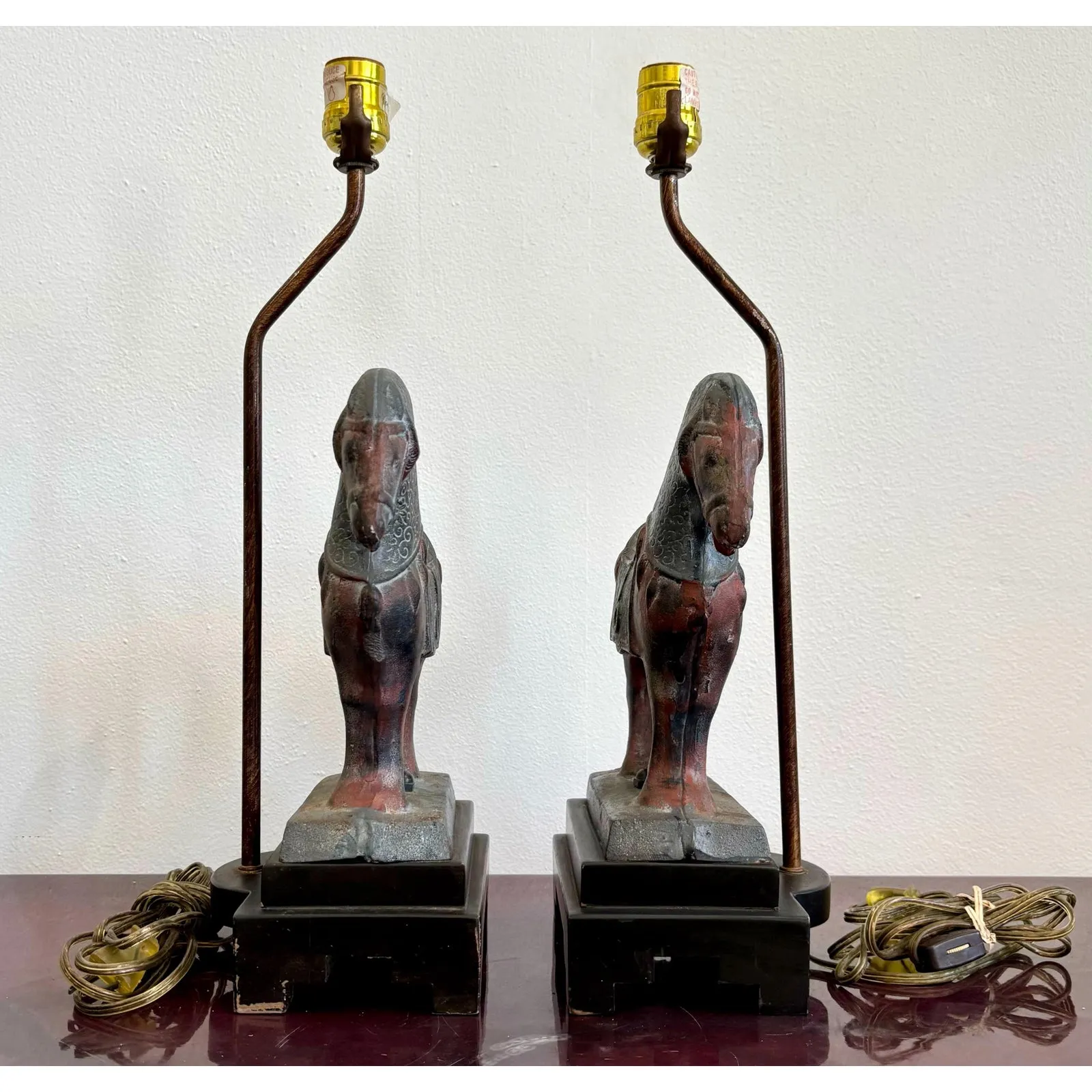 Vintage Boho Horse Lamp Pair — additional photo 6