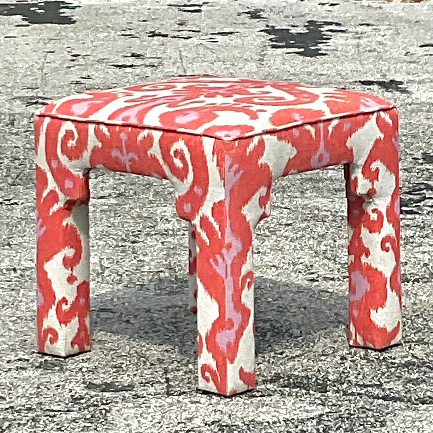 Vintage Boho Ikat Low Stool — additional photo 4
