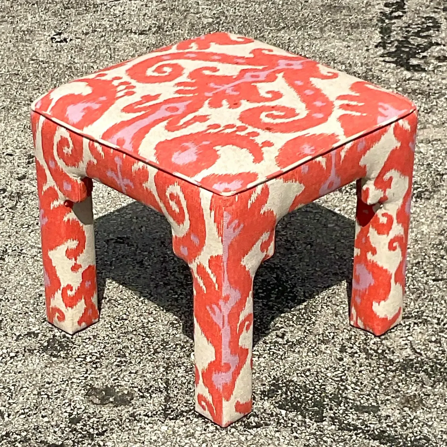 Vintage Boho Ikat Low Stool — additional photo 5
