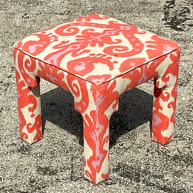 Vintage Boho Ikat Low Stool — additional photo 5