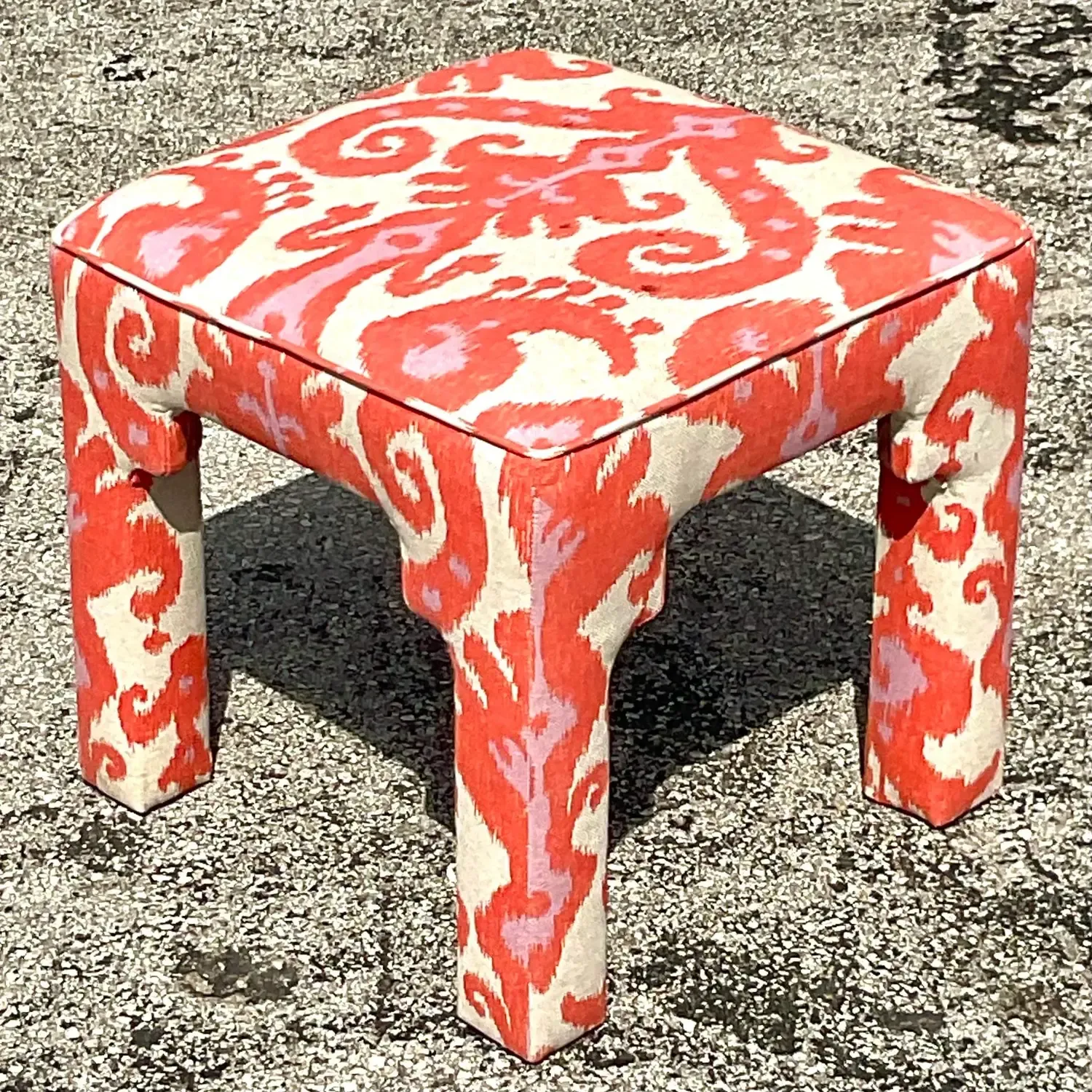 Vintage Boho Ikat Low Stool — additional photo 6