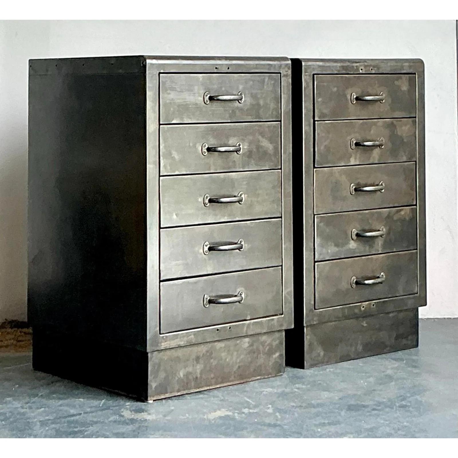 Vintage Boho Industrial Chests - A Pair — additional photo 1